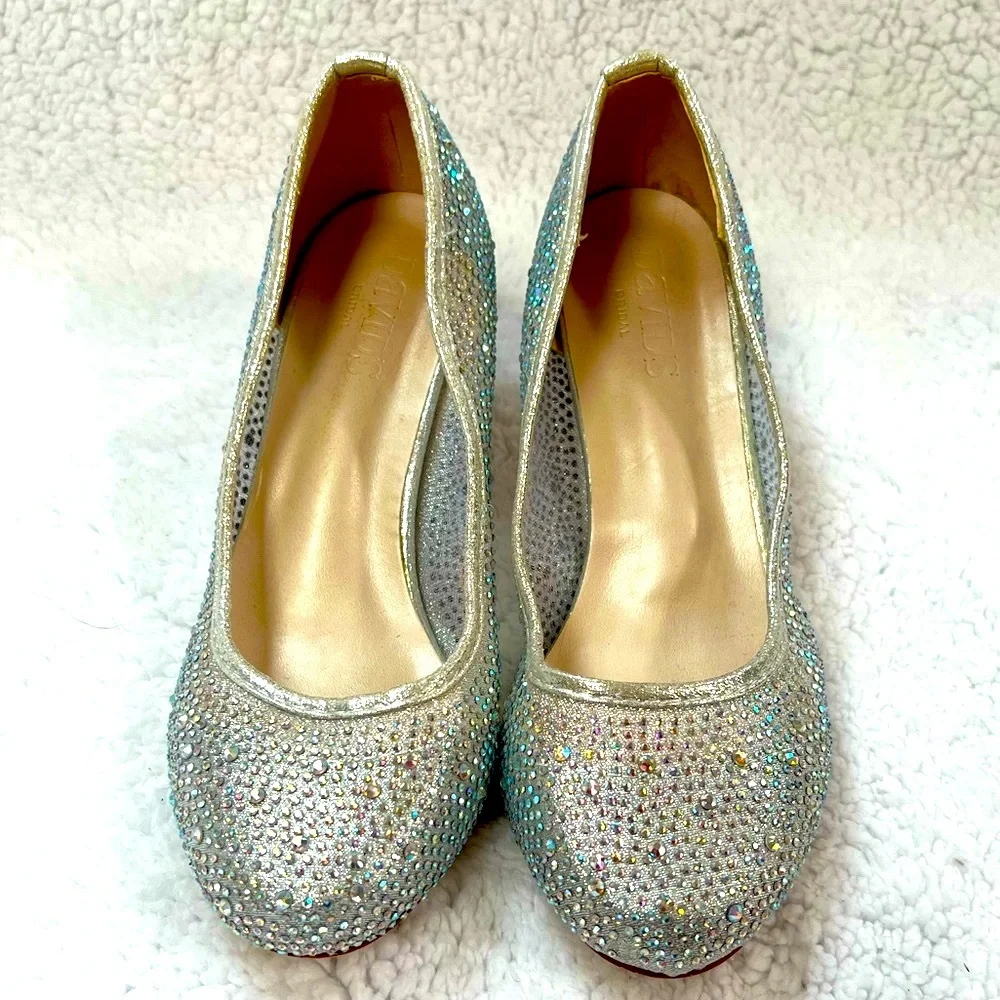 David’s bridal kitten heal rhinestone bridal shoes